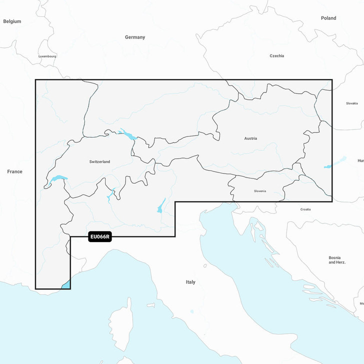  Garmin Navionics+ NSEU066R - Alpine Lakes & Rivers - Marine Chart 