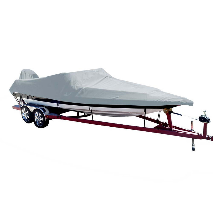 Carver by Covercraft Carver Poly-Flex II Styled-to-Fit Boat Cover f/16.5' Ski Boats with Low Profile Windshield - Grey 