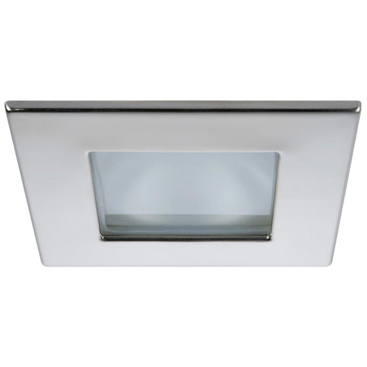  Quick Marina XP Downlight LED - 4W, IP66, Spring Mounted - Square Stainless Bezel, Square Warm White Light 