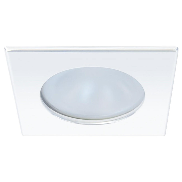  Quick Blake XP Downlight LED -  6W, IP66, Screw Mounted - Square White Bezel, Round Warm White Light 