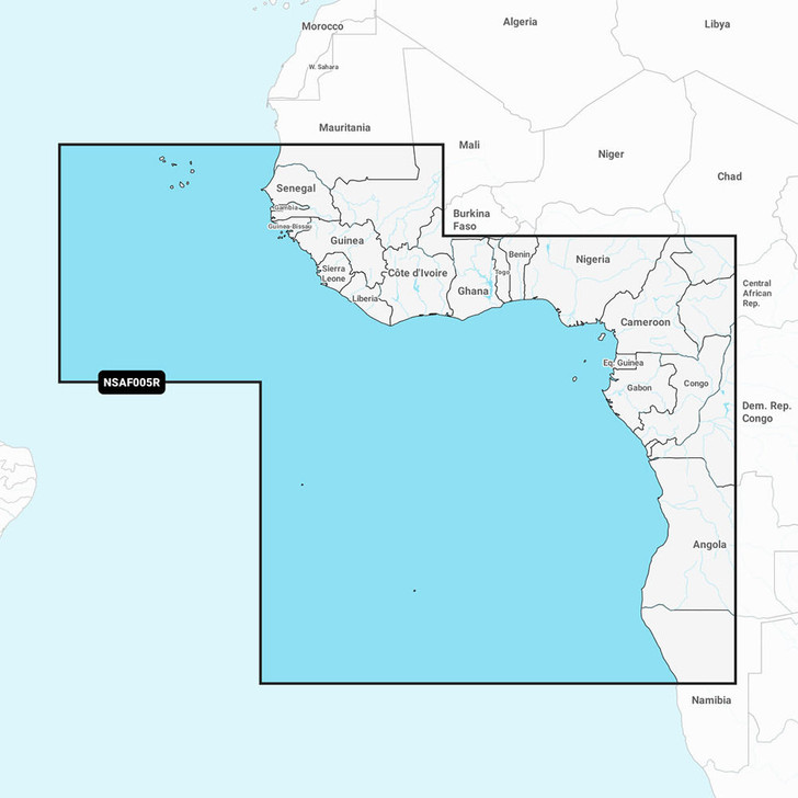  Garmin Navionics+ NSAF005R - Africa, West - Marine Chart 