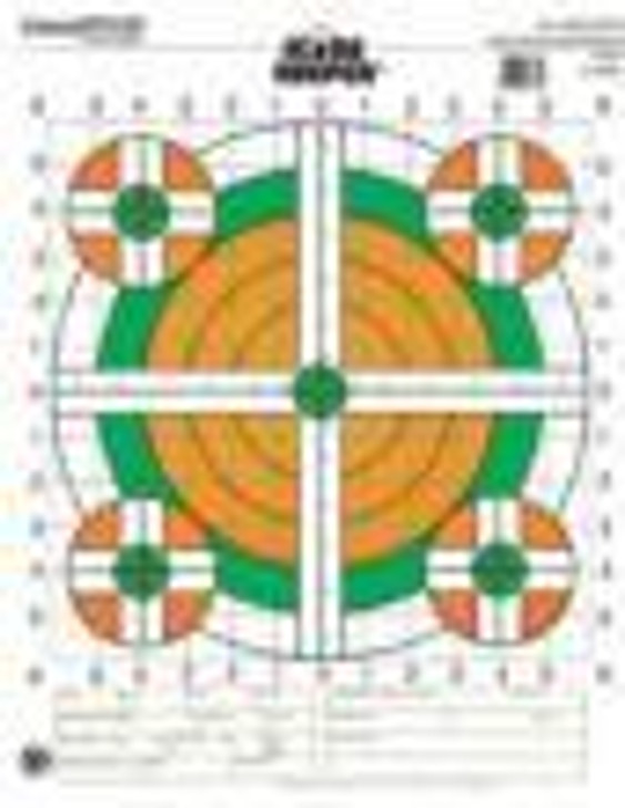  Champion Scorekeeper Targets Fluorescent Orange & Green Bull - 100 yd. Rifle Sight-In 100/Pack 