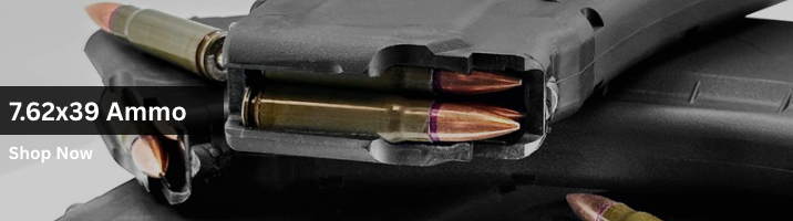 7.62x39 ammo boxes with FMJ and hollow point rounds for AK-47 and SKS, ideal for bulk target shooting and hunting.