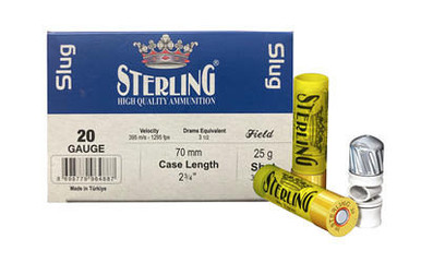 rling Big Game Series 20 Gauge 2.75 7/8 Oz. Slug 10 Round Box Ammo