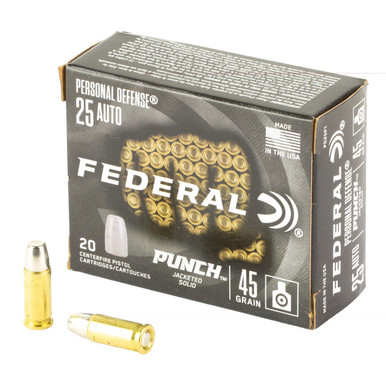  Punch 25 Auto 45gr Sld 20/200 Ammo