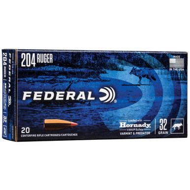  V&p 204rug 32gr Hrndy V-max 20/2 Ammo