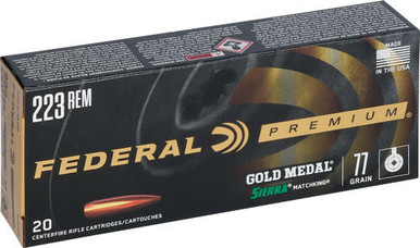 Federal Gold Medal 223 Rem 77g Ammo - Sierra Matchking 20rd 10bx/cs Sierra Matchking 20rd 10bx/cs Ammo