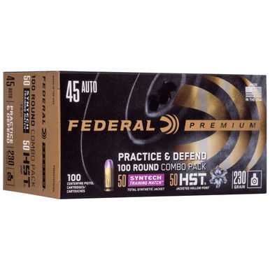  Prctc & Dfnd 45acp Hst/syn 230gr Ammo