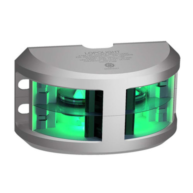 Lopolght Series 201-004 - Starboard & Port Sidelight - 2NM - Vertical Mount - Green/Red - Silver Housing
