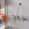 Wall-Mounted Service Faucet, 8" OC, 6-1/2" spout