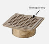 Jay R. Smith 4 5/8 in Square Drain - Polished Nickel Bronze Grate W/Screws