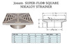 Josam 5" Square Drain Cover with Lock and Stop