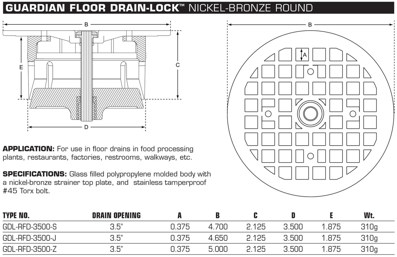 Floor drain dimensions sale
