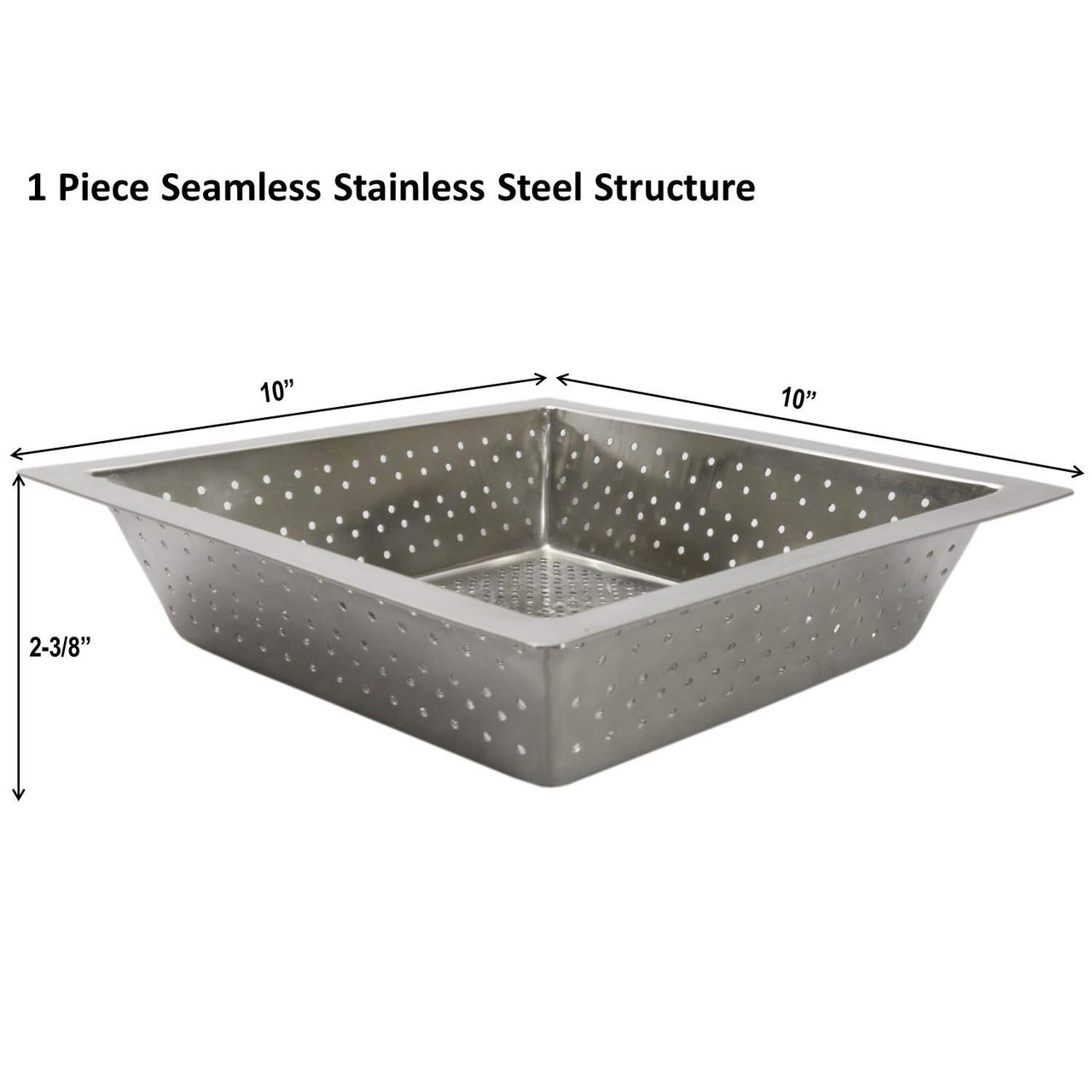 Stainless Steel Floor Sink Basket 10" x 10" x 3"