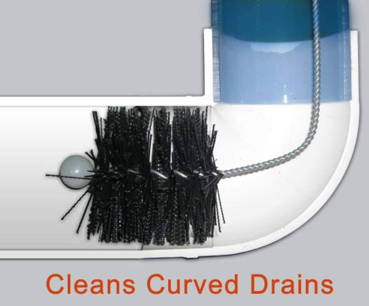 Commercial Heavy Duty Drain Cleaning Brush for 2 inch Drains with Splash Guard™