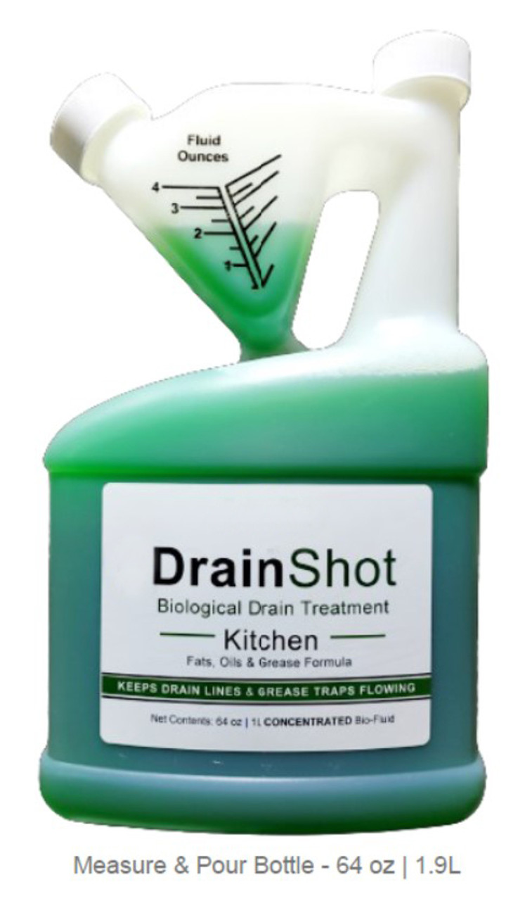 DrainShot FOG 64oz Measure N'Pour - Bio Drain Treatment