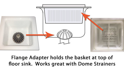 8.5 inch Floor Sink Basket & 12 inch Flange Assembly with Drain Edge™