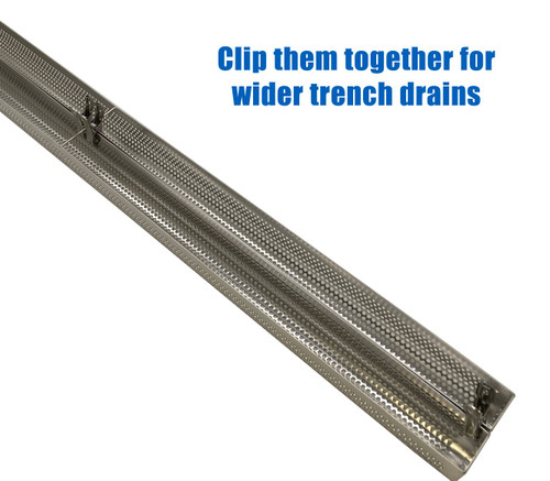 Slim Channel Trench Drain Strainer | 1.5" wide x 3 ft long | Stainless Steel
