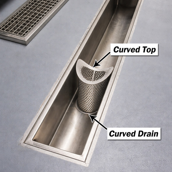 curved drain strainer