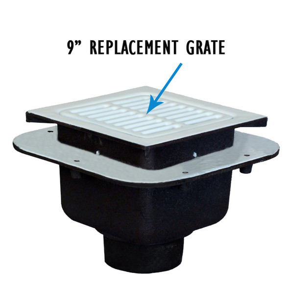 Josam 9x9 inch Replacement Grate grate Porcelain - 49320A FULL Grate