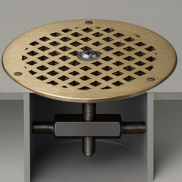Zurn 6" Dia. Round Floor Drain Cover with Lock and Stop Drain Lock