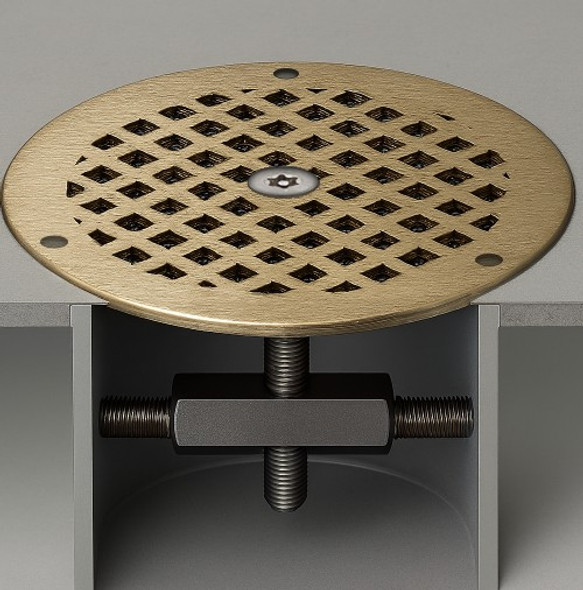 Zurn 6" Dia. Round Floor Drain Cover with Lock and Stop Drain Lock