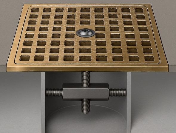 Zurn 6" x 6" Square Floor Drain with Lock and Stop Drain Lock (Actual diameter 5-5/8")