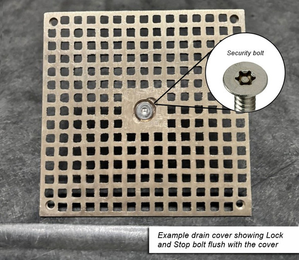 Zurn 6" x 6" Square Floor Drain with Lock and Stop Drain Lock (Actual diameter 5-5/8")