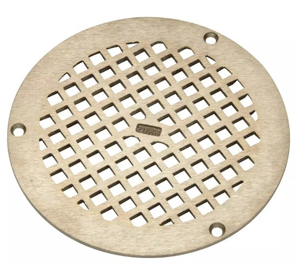 Zurn Round - 7" Diameter - Floor Drain Cover, Nickel (PN400-7B-STR-W/SCR)
