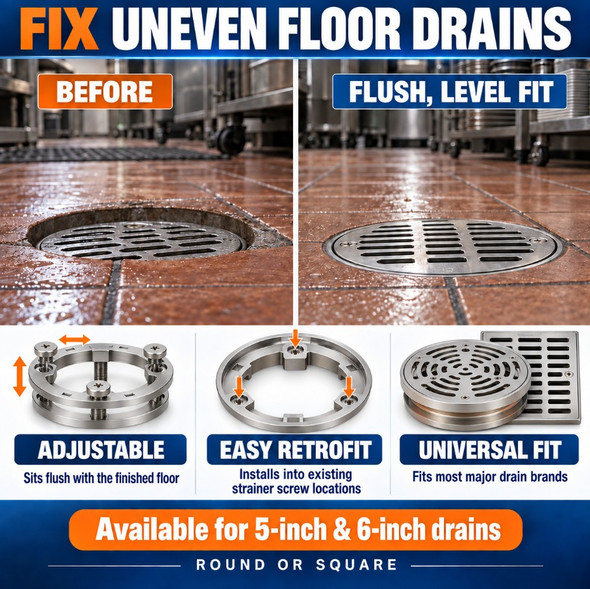 Top Set Retro-Fit Grate & Frame - 5 inch Round
