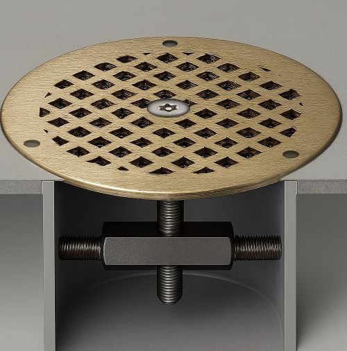 Zurn Round - 6" Diameter - Floor Drain Cover with Lock and Stop Drain Lock