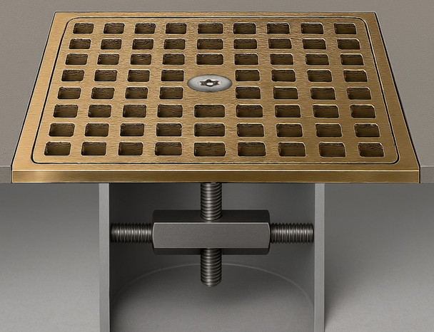 Zurn Strainer 5" Square Floor Drain Cover with Lock and Stop Drain Lock