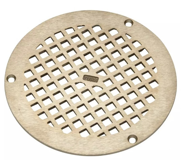 Zurn Round - 7" Diameter - Floor Drain Cover, Nickel (PN400-7B-STR-W/SCR)