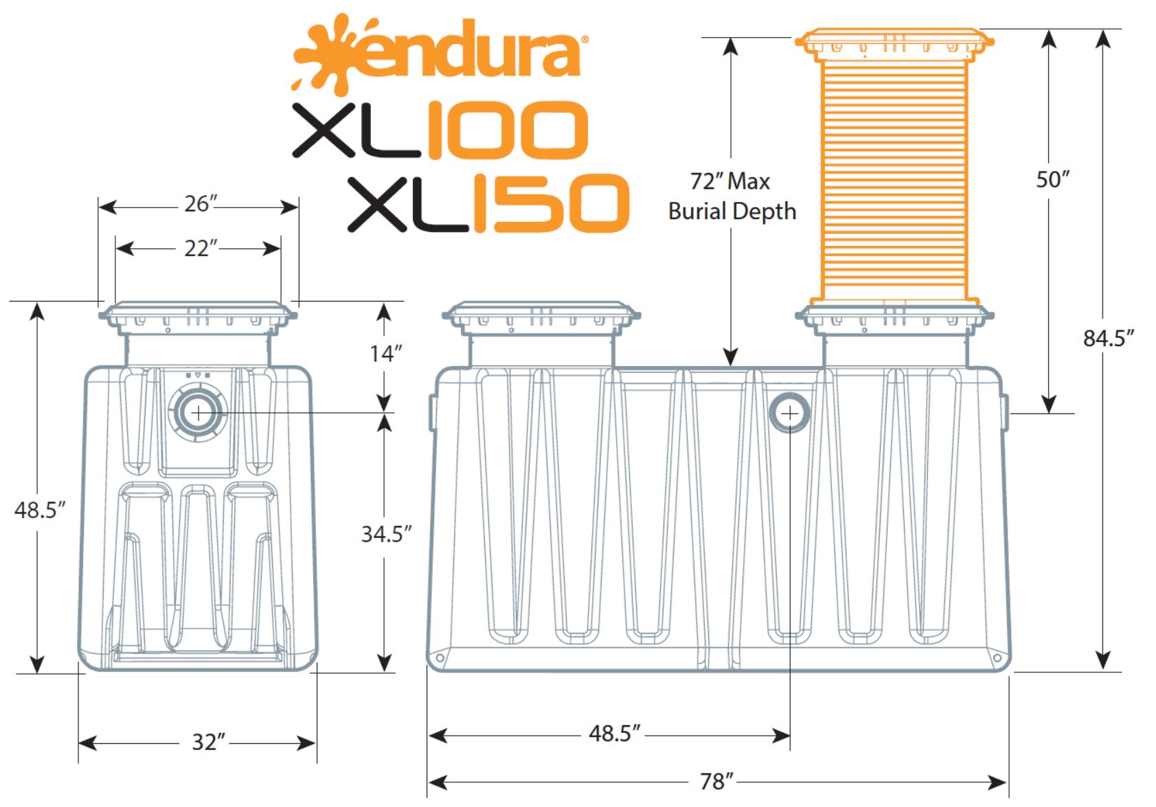 Endura Xl Large Capacity Grease Interceptor 150 Gpm