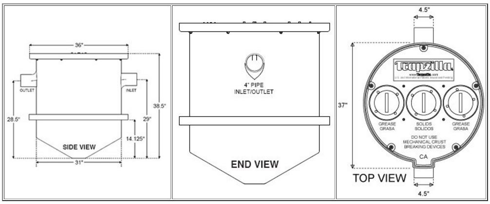 tz-400 dimensions