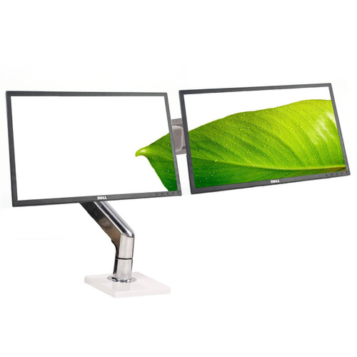 Dual Dell Professional P2217 22" Widescreen 1680x1050 16:10 TN LED Backlit LCD Monitor ONLY VGA DP HDMI USB w/ Adjustable Humanscale Monitor Stand M81CMWB2B - Grade B