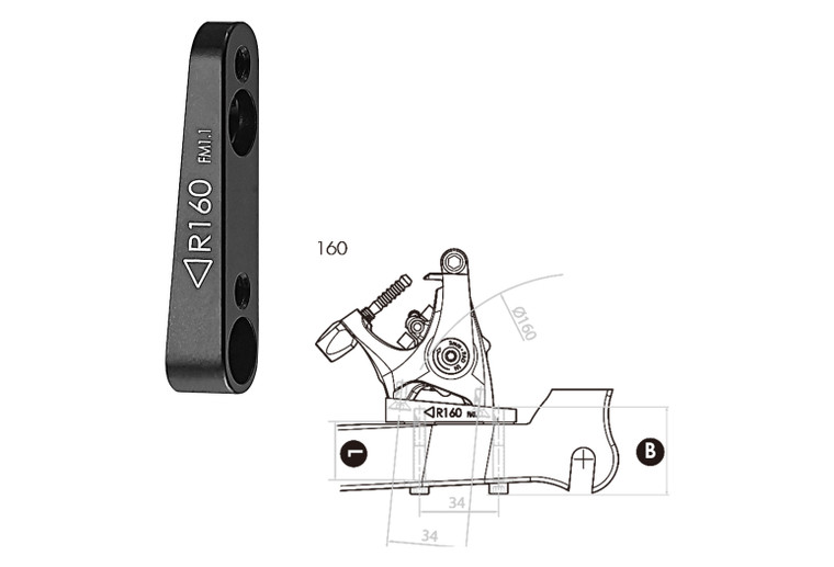 Tektro Flat Mount F6 160mm Rear Adapter