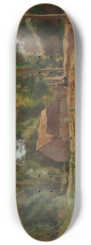 Henri Stanislas Rouart - Paysage  la Ferme 8.25 inch art skate deck Henri Stanislas Rouart - Paysage  la Ferme 8.25 inch art skate deck