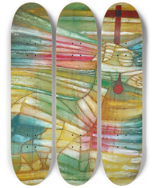 Triptych art skateboard deck of Paul Klee The Lamb by Paul Klee (1879-1940)
