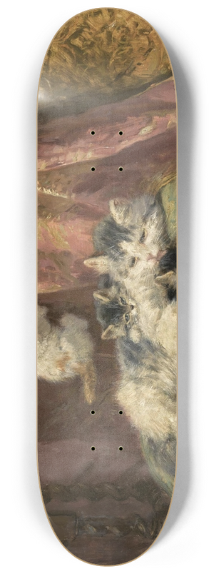 Henritte Ronner-Knip - Kittens at Play 8.25 inch art skate deck