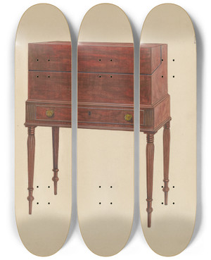 Triptych art skateboard deck of Arthur Johnson Box Desk_2 by Arthur Johnson