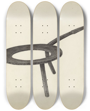 Triptych art skateboard deck of Benjamin Resnick Pot Trivet by Benjamin Resnick