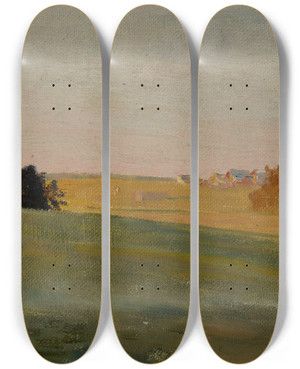 Triptych art skateboard deck of Jan Cigliski Evening_4 by Jan Ciaglinski (1858-1913)