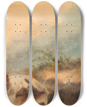 Triptych art skateboard deck of James Ensor Landschap Met Waterval by James Ensor (1860-1949)