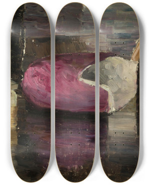 Triptych art skateboard deck of Nikolai Triik Natrmort Pottmtsiga by Nikolai Triik (1884-1940)