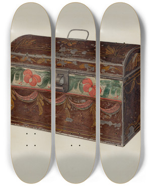 Triptych art skateboard deck of Charles Henning Toleware Box_3 by Charles Henning