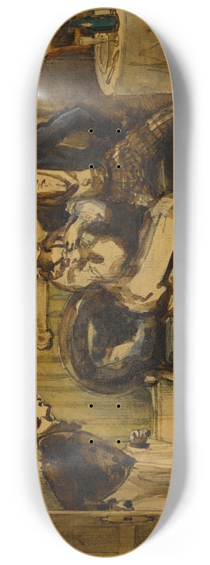 Henry Bonaventure Monnier - A Restaurant Interior 8.25 inch art skate deck