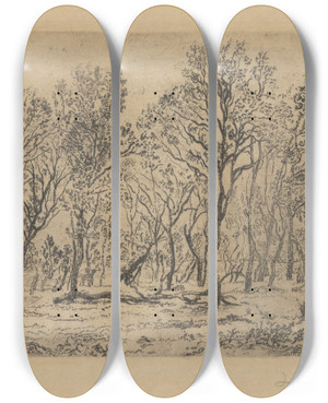 Triptych art skateboard deck of James Ensor Bosje by James Ensor (1860-1949)
