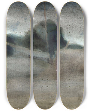 Triptych art skateboard deck of Carel Adolph Lion Cachet Landschap by Carel Adolph Lion Cachet (1864-1945)