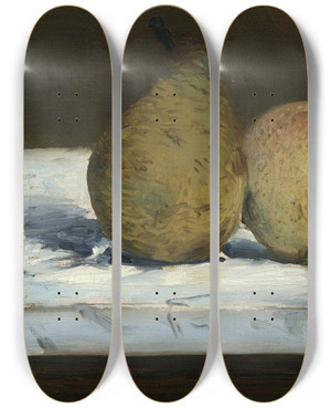 Triptych art skateboard deck of Douard Manet Pears by douard Manet (1832-1883)